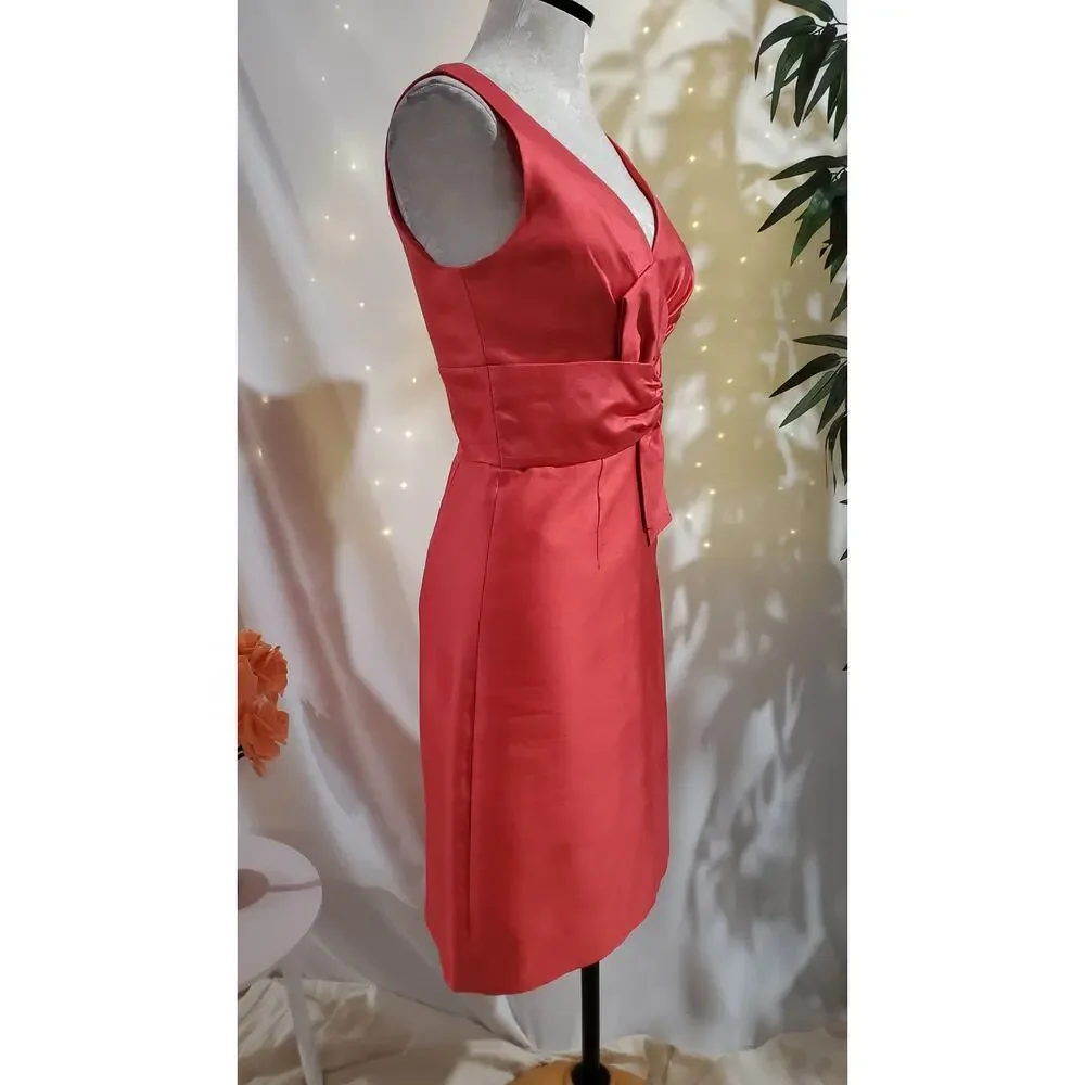 Kate Spade Mina All That Glitters Silk Bow Sheath Dress Size 2 Strawberry Pink